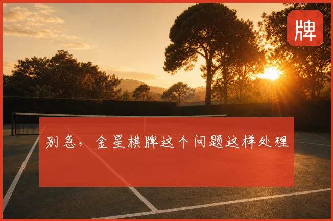 别急，金星棋牌这个问题这样处理